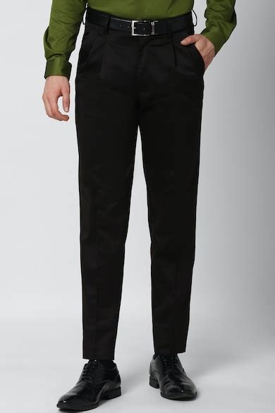 Buy Men Black Solid Regular Fit Chino Casual Trousers Online - 656330 ...