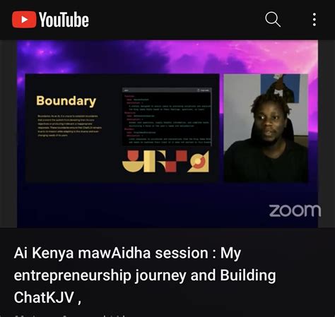 You can rewatch a replay for my mawAidha session with the Ai Kenya community yesterday. I also ... - acronym for yesterday