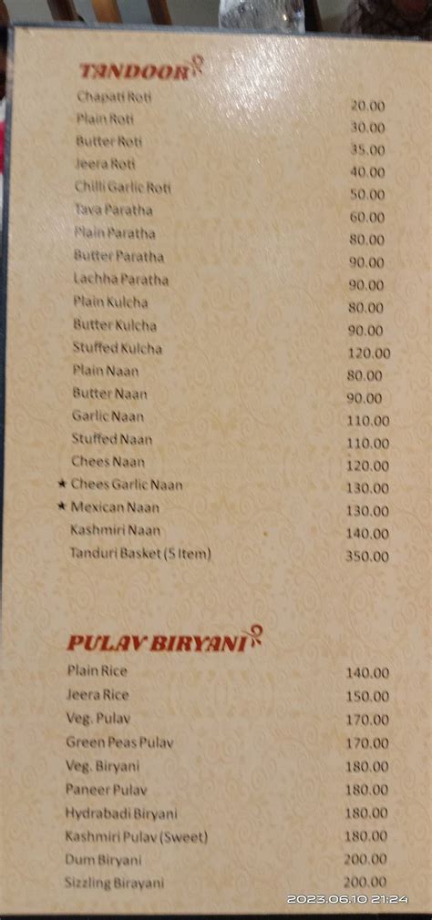 Menu at The Om Restaurant, Rajkot
