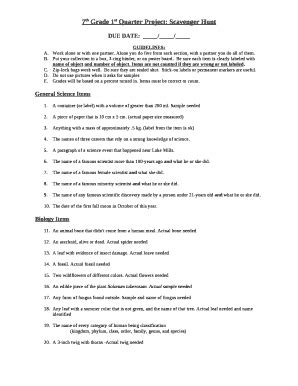 zoom scavenger hunt ideas Doc Template | pdfFiller