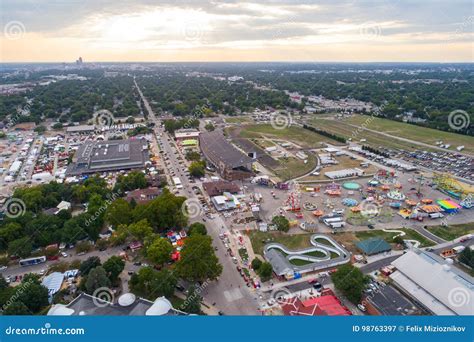 Aerial Fairgrounds Iowa USA Stock Image - Image of entertainment ...