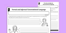 Formal and Informal Language Worksheet | Twinkl - Twinkl