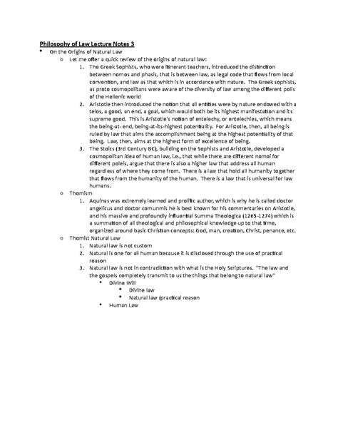 Philosophy of Law Lecture Notes 3 - The Greek Sophists, who were ...