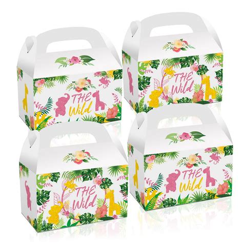 Buy Wild One Animal Cardboard Treat Box, Jungle Themed Party Treat ...