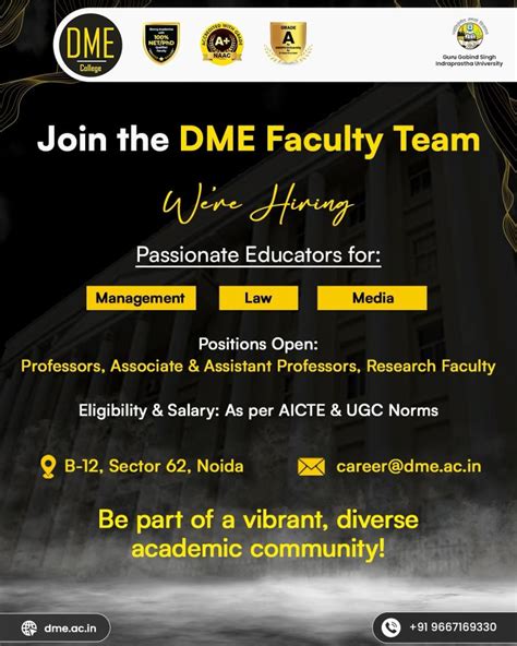 We’re Hiring at Delhi Metropolitan Education (DME), Noida! | Delhi ...