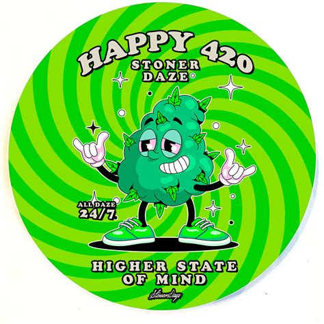 Happy 420 24/7 8" round Dab Mat – StonerDays