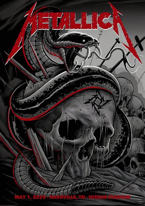 METALLICA M72 2025 Tour NASHVILLE Nissan Stadium Poster