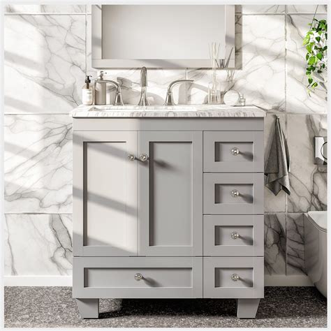 Eviva acclaim 30 inch gray transitional bathroom vanity with white ...