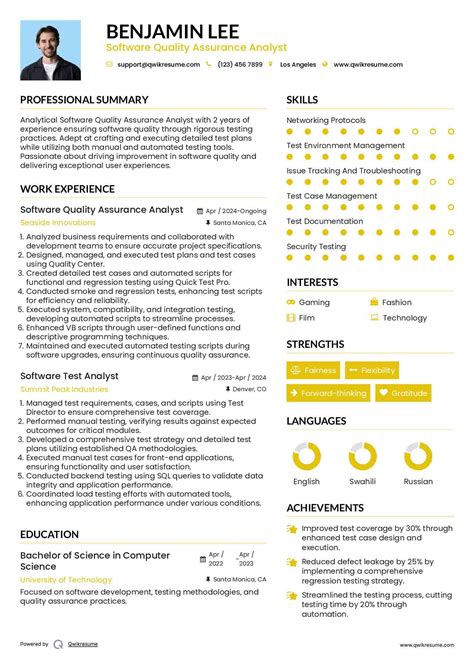 10+ Software Quality Assurance Analyst Resume Samples & Templates for 2025