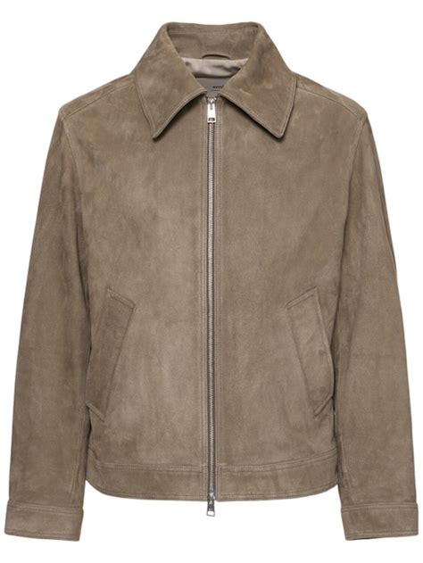 Leather zip jacket - AMI Paris - Men | Luisaviaroma