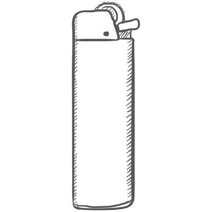 Vector Single Sketch Disposable Lighter Stock Clipart | Royalty-Free ...