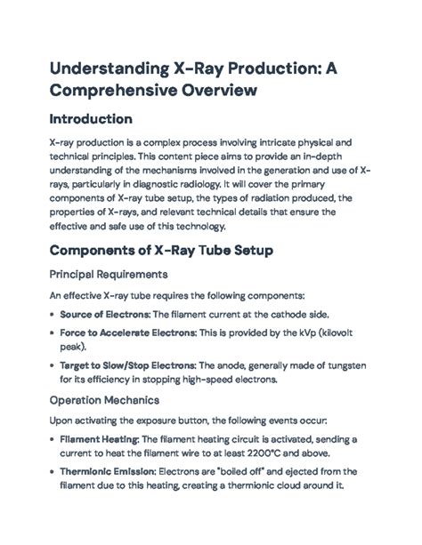 Understanding X-Ray Production: Key Mechanisms for Radiology (RAD 101) - Studocu