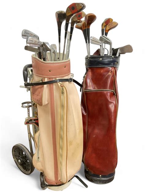 Lot - (2) Vintage Golf Bags & Caddy Vanguard Palmer