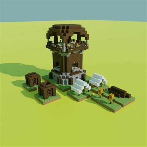 Free 3D file minecraft low poly building set・3D printing idea to ...