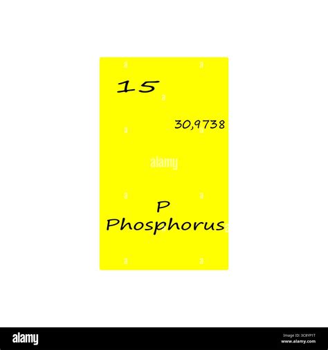 Chemical element illustration. Phosphorus symbol P. Periodic table element Vector. Number 15 ...