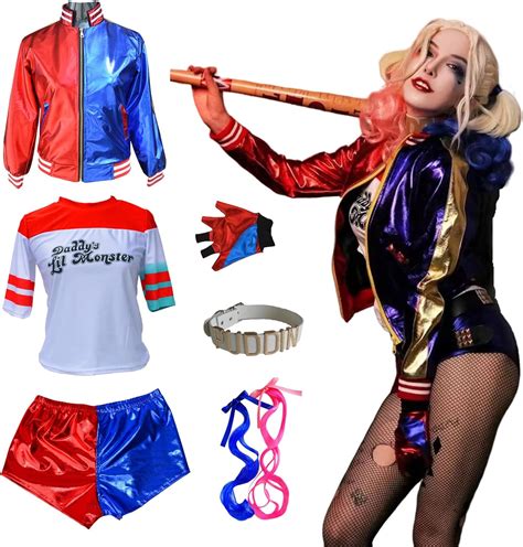 Amycute Quinn Costume for Women Girls, Suicide Squad Harley Costume ...
