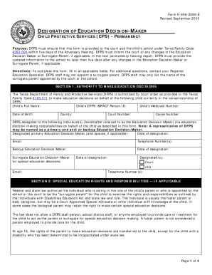 Fillable Online DFPS - DFPS Forms - Texas Department of Family and ...