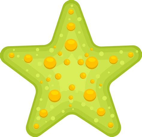 Green Starfish Clipart Image