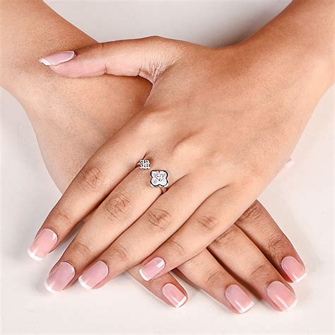 Ring Online - Premium Ethereal Bloom Silver Bypass Ring | Nestasia