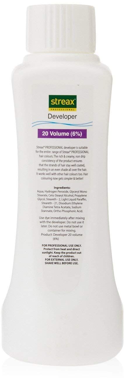 Streax Professional Hair Developer, 20 Volume (6%), 250ml - White ...