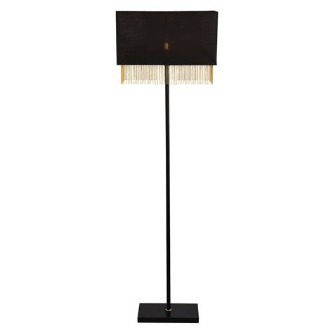 Fringe floor lamp with fabric lampshade | Lights.co.uk