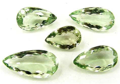Buy 44.20 Ct Natural Green Amethyst 15-23 mm Loose Gemstone Pear Cut 5 ...