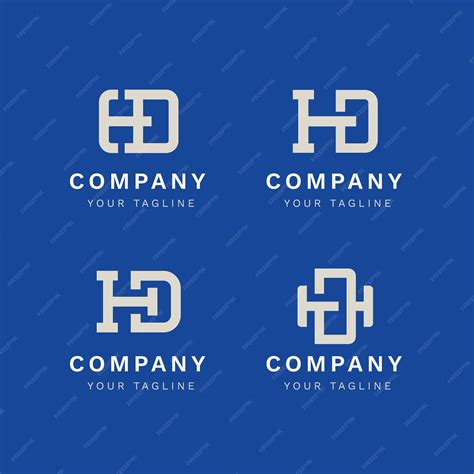 Flat design hd monogram logo | Premium Vector