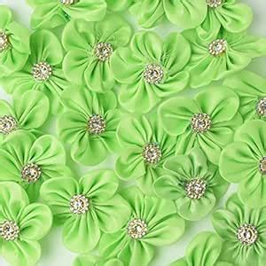 Buy Asian Hobby Crafts Mini Single Stone Fabric Flower Set of 25 Pieces ...