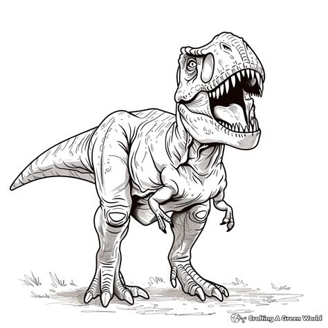 Jurassic World Rebirth T Rex Coloring Pages