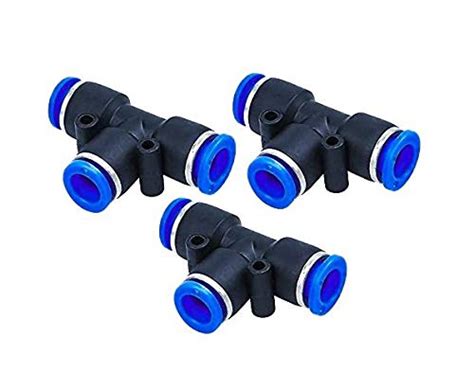 MettleAir MTE 3/8-3/8 Push to Connect Tee Union 3/8" OD - 3/8" OD Air ...