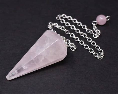 AL AQSA Rose Quartz Healing Crystal Pendulum for dowsing Divination 6 ...