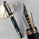 GOLD LEAF JINHAO X450 Luxury Dark Green color, Fountain Pen M Nib New ...