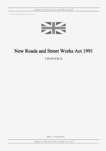 New Roads and Street Works Act 1991 (c. 22): Buy New Roads and Street ...