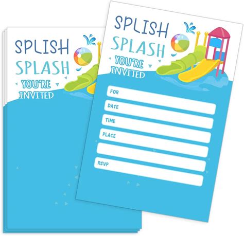 Amazon.com: Pool Party Birthday Invitations - Boys & Girls Pool Party ...