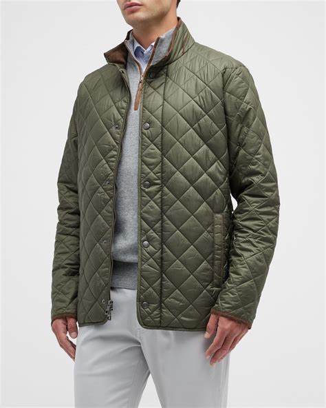 Peter Millar Men's Suffolk Quilted Travel Coat | Neiman Marcus