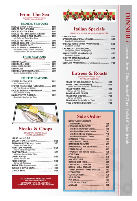 Omega Diner Restaurant menu in New Hyde Park, New York, USA