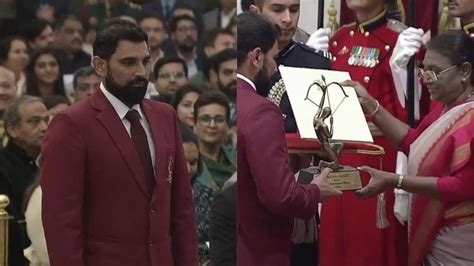 Mohammad Shami Collects His Arjuna Award From The President Of India ...