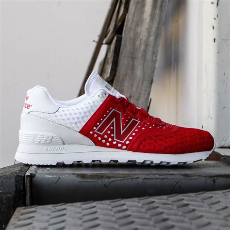 New Balance 574 Premium Trainers In White And Red at Timothy Simpson blog