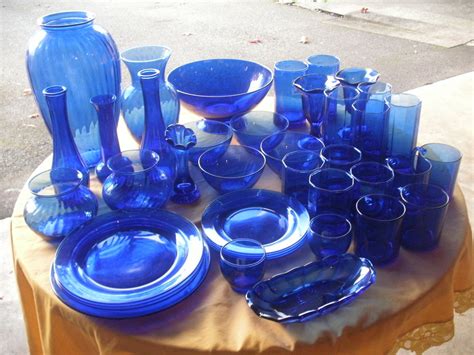 40 pc Cobalt Blue Dinnerware / Glassware by 2NDTIMEAROUNDCOLLECT | Blue ...