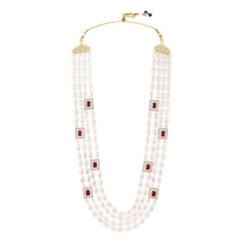 Buy Mahi Royal Multi-Layered Artificial Pearls Crystals Dulha Mala for ...