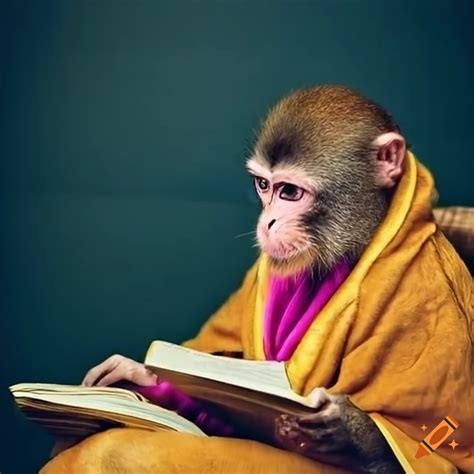 Monkey Reading Book