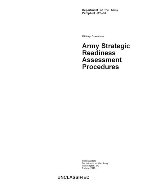 PAM 525–30 Military Operations Army Strategic Readiness Assessment ...