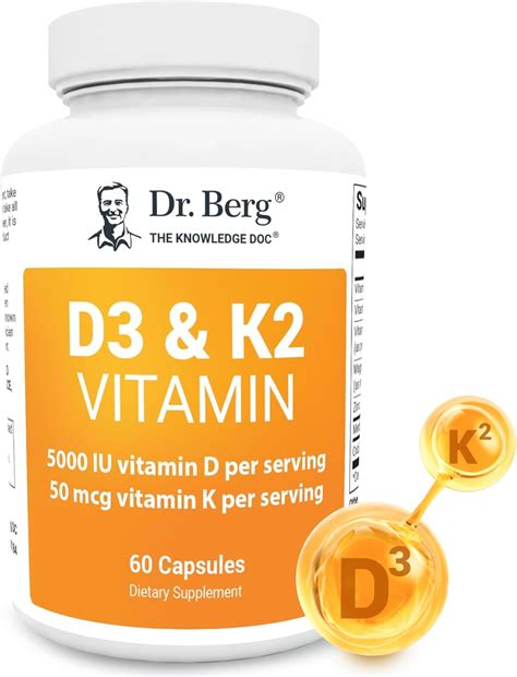 Amazon.com: SOLARAY Vitamin D3 K2 - Bone Health and Immune Support Supplement - With 5000 IU ...