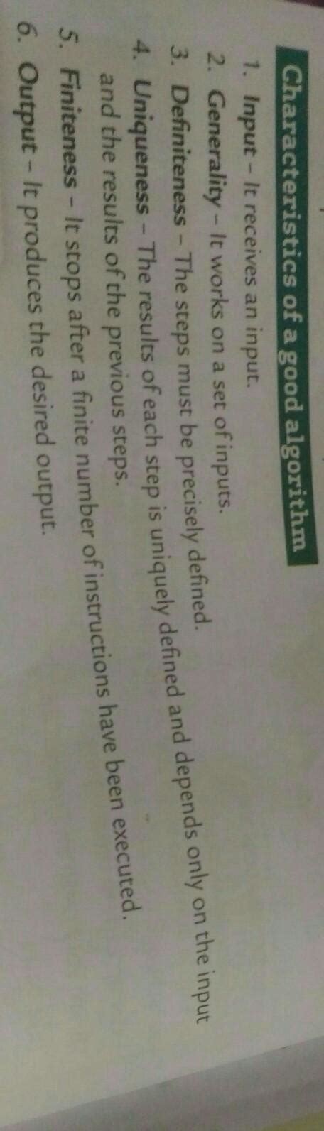 What are the characteristics of good algorithm? - Brainly.in