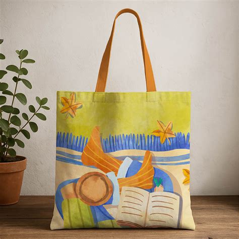 Relaxed Art Cotton Tote Bag – Simple & Reusable – The Purple Tree