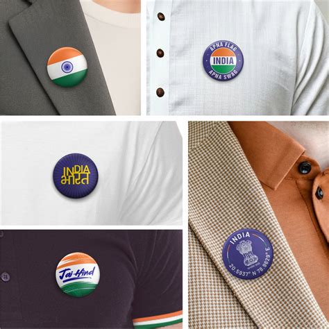 Indian Patriotic Badges | National Pride Pins | Luv My India
