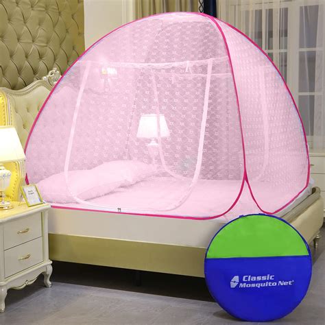 Classic Mosquito Net for Double Bed | Queen Size Embroidery Foldable ...