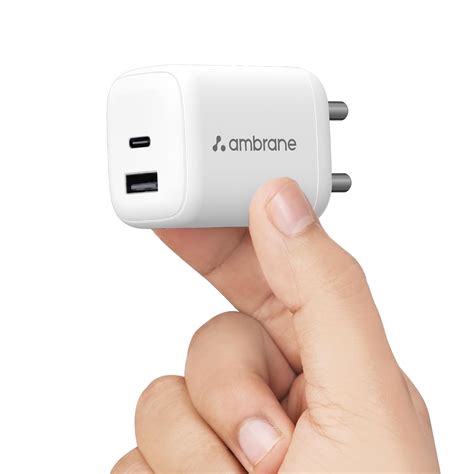 Ambrane 45W Dual Port GaN Charger, USB & Type C Port with QC & PD ...
