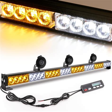 Emergency Light Bar 36 Inch 16 Flash Modes 32 Led Emergency Strobe ...
