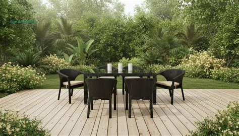 Conti Outdoor Patio Dining Set 6 Chairs and 1 Table (Dark Brown) – Sun ...